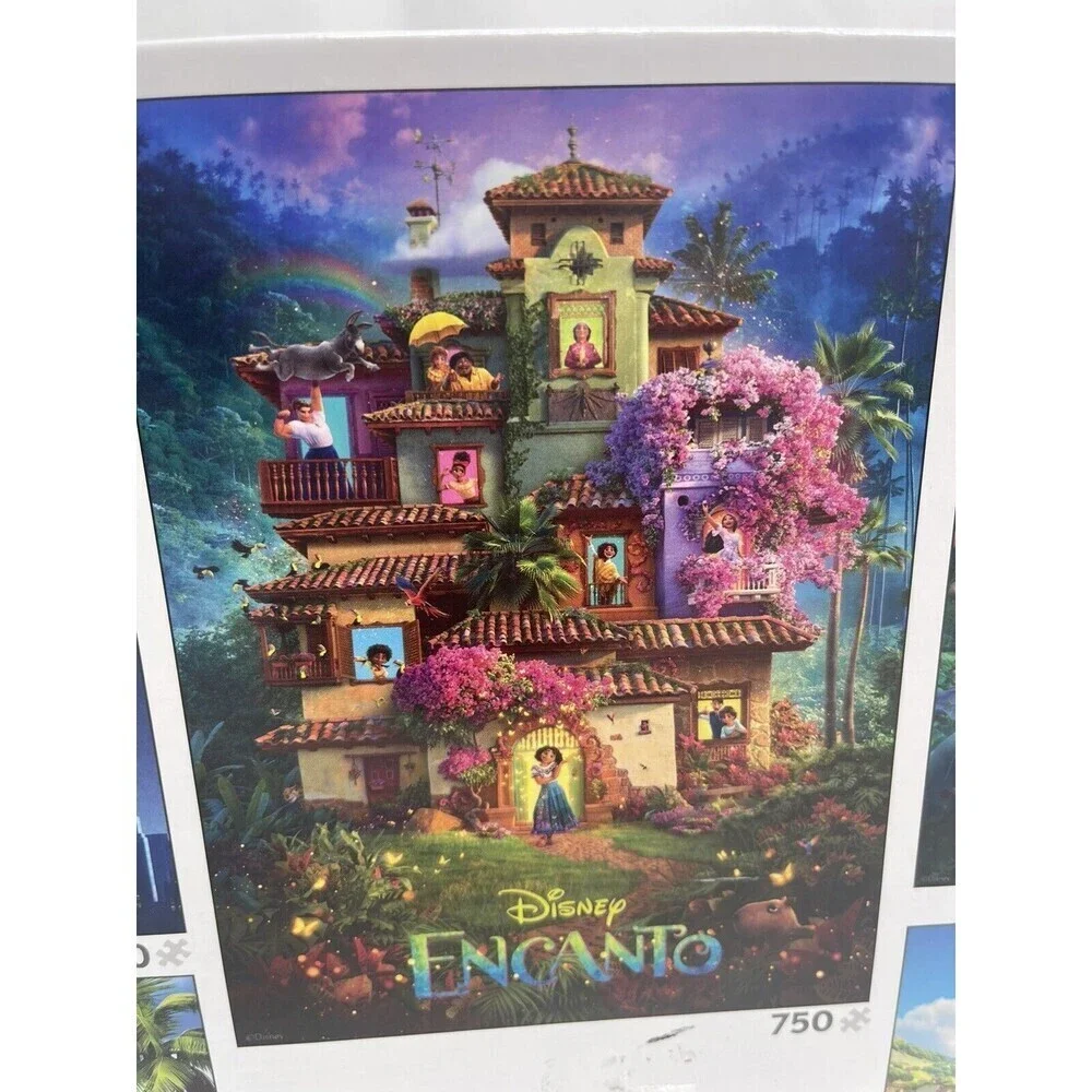 5 in 1 Jigsaw Puzzle Disney Movies Encanto Moana Soul Raya Luca Open Box Unused